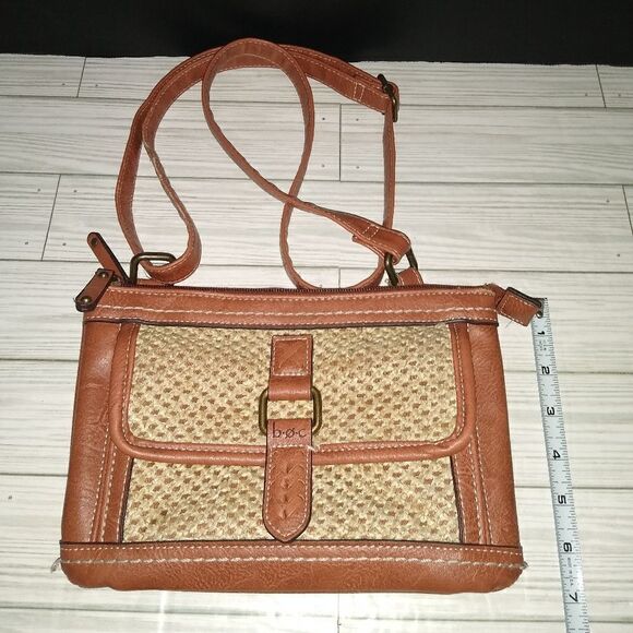 BOC Born Concept Faux Leather Shoulder Purse Handbag in Brown & Beige - Picture 4 of 10